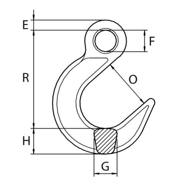 Picture of GT Lifting G10EFH8 Grade 10 Eye Type Foundry Hook
