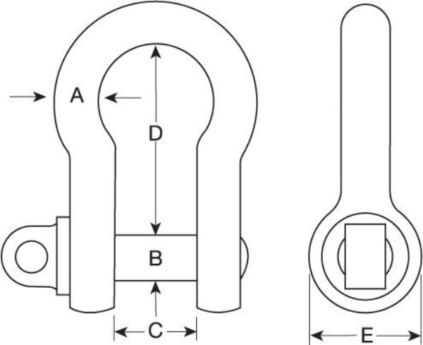 Picture of GT Lifting CBZP5/CBHDG5 Commercial Shackle Bow Type Screw Collar Pin