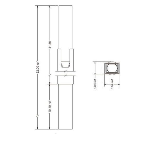 Abtech 30109 Large Lower Davit Mast