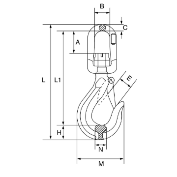 Picture of GTLifting G80SSH Cobra Swivel Sling Hook with Safety Catch