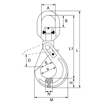 Picture of GTLifting  G80SSLHCobra G80 Swivel Self Locking Hook
