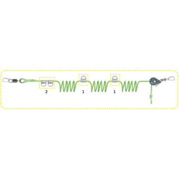Kratos FA 60 007 04 Horizontal Temporary Lifeline with Crossover Shuttle