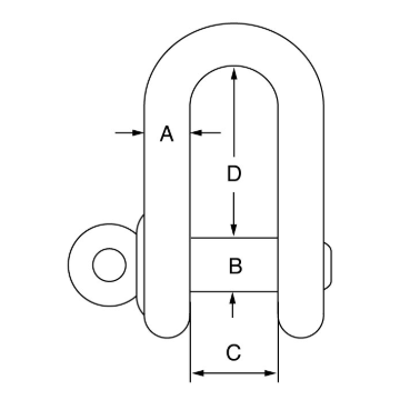 Picture of Stainless Steel Commercial Screw Pin Dee Shackle - SSDS