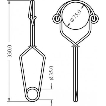 Kratos FA 50 211 75 Stainless Steel Double Action Anchorage Hook