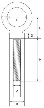 Picture of GT Lifting Long Shank Dynamo Eyebolts Metric Thread