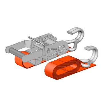 Picture of LashKing 50mm Orange Polyester Ratchet Lashing c/w Claw Hooks