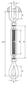 Picture of Turnbuckle Jaw/Eye - US Style