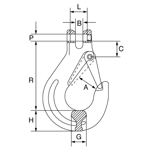 Picture of Grade 6 Clevis Sling Hook c/w Safety Catch