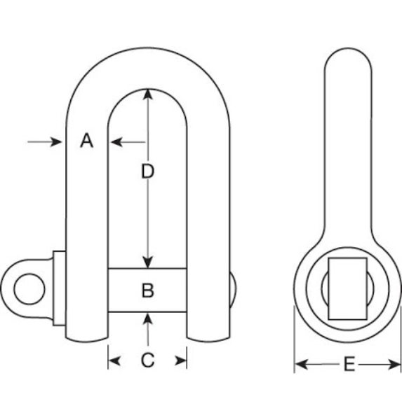 Picture of Grade 6 Dee Shackle with Screw Collar Pin