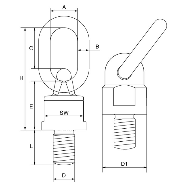 Picture of GT Cartec Grade 10 Swivel Eyebolt with Ring