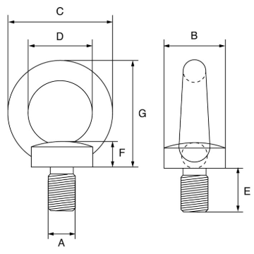 Picture of GT Lifting  EBDIN Eyebolts Meet the WLL Requirements of DIN 580