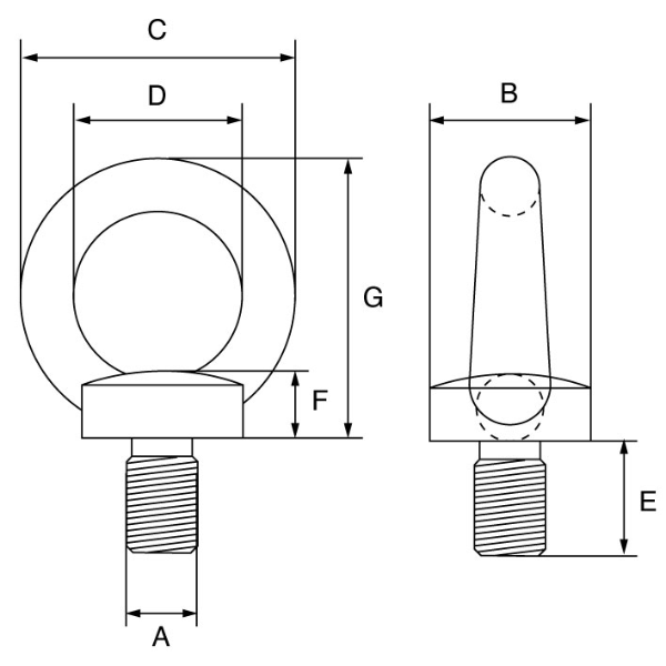 Picture of GT Lifting  EBDIN Eyebolts Meet the WLL Requirements of DIN 580