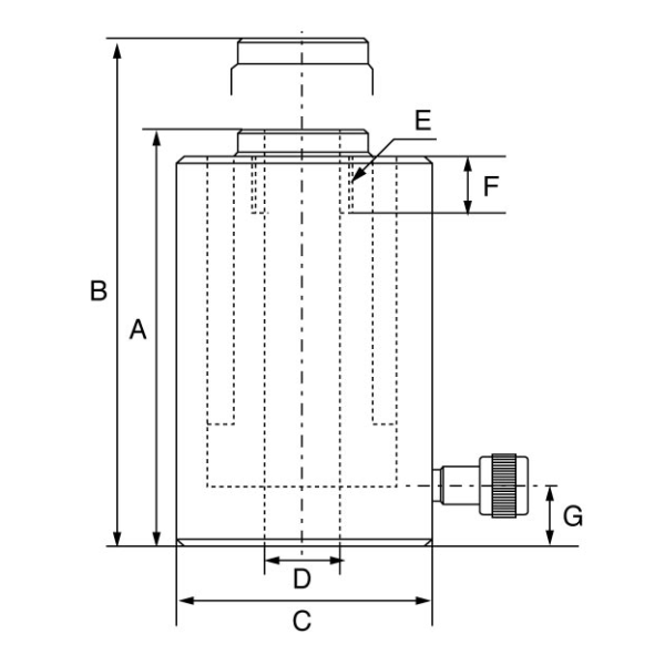 Picture of GT Single Acting Hollow Centre Cylinder